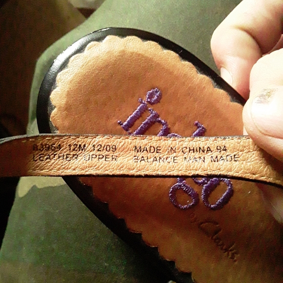 Indigo By Clarks Women size12 Leather WedgeSandals - Picture 12 of 13